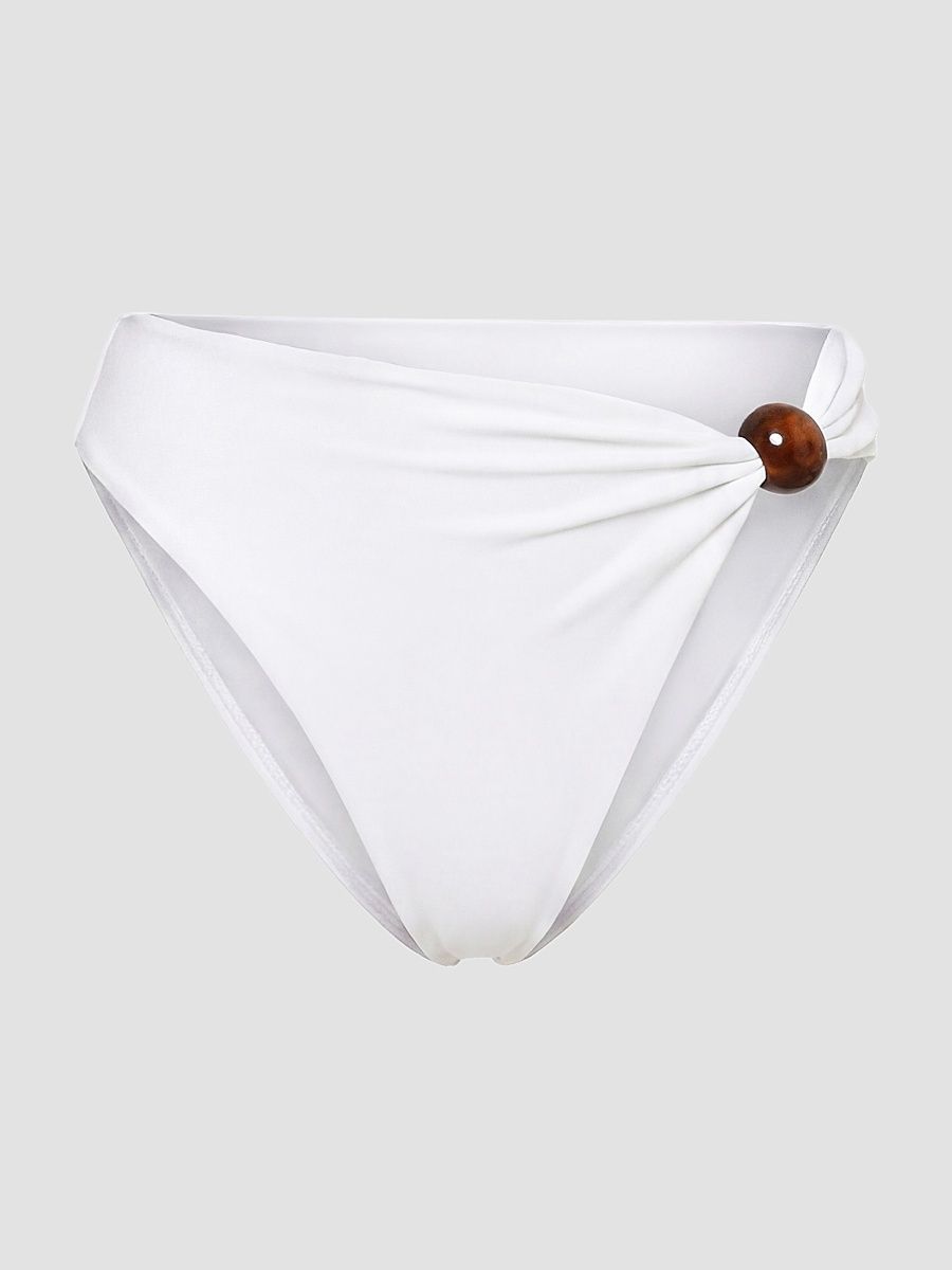Women's Salina Beaded Bikini Bottom - Ivory - Size XS