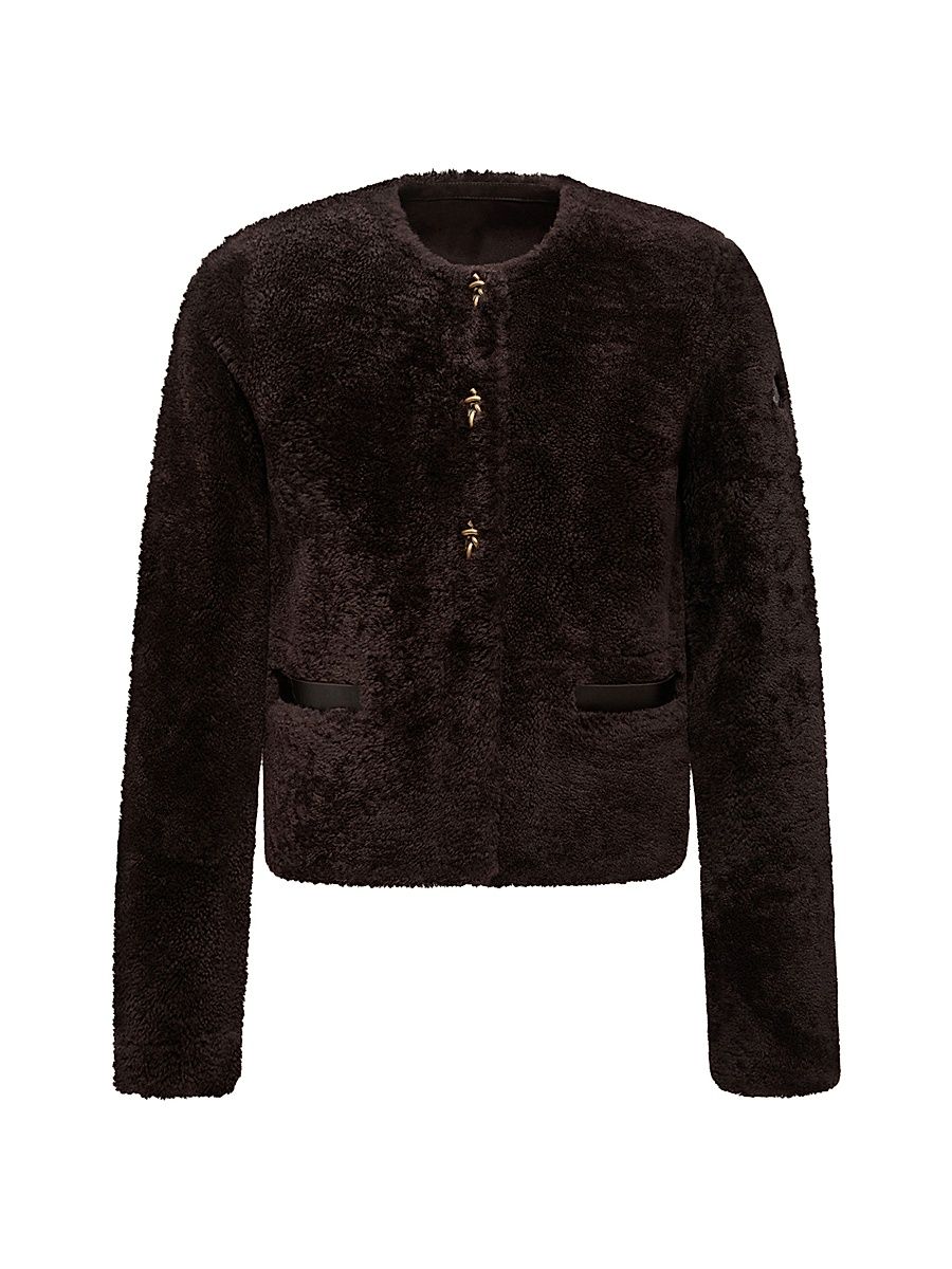 Women's Epernon Puffer Jacket in Shearling - Brown - Size XXL