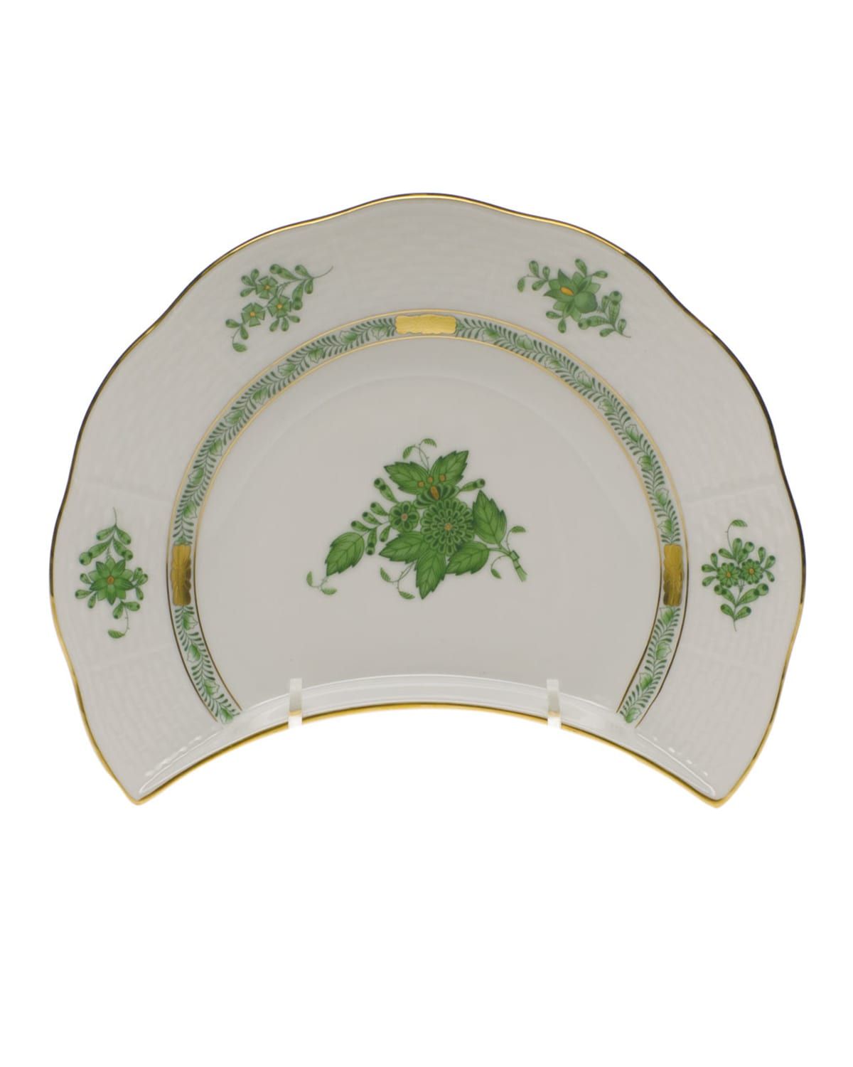 Chinese Bouquet Green Crescent Salad Plate