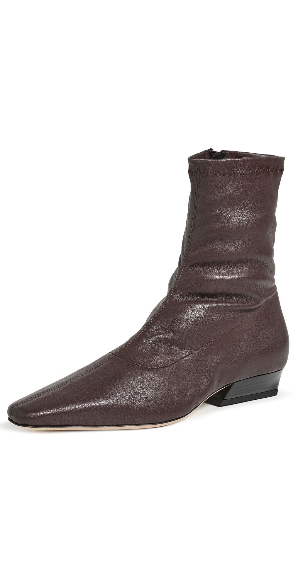 STAUD Wally Sock Flat Ankle Boots Espresso 39
