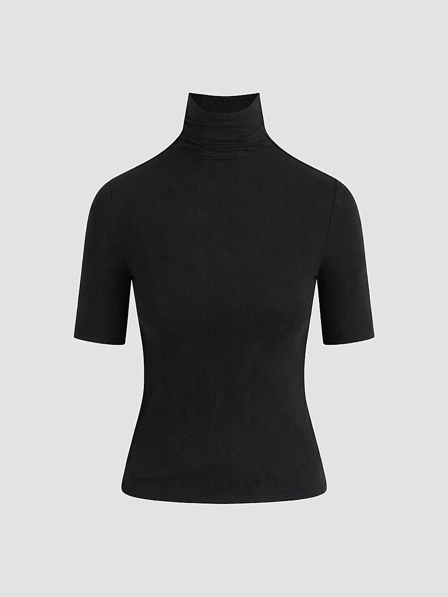Women's The Tony Turtleneck Top - Black - Size XS