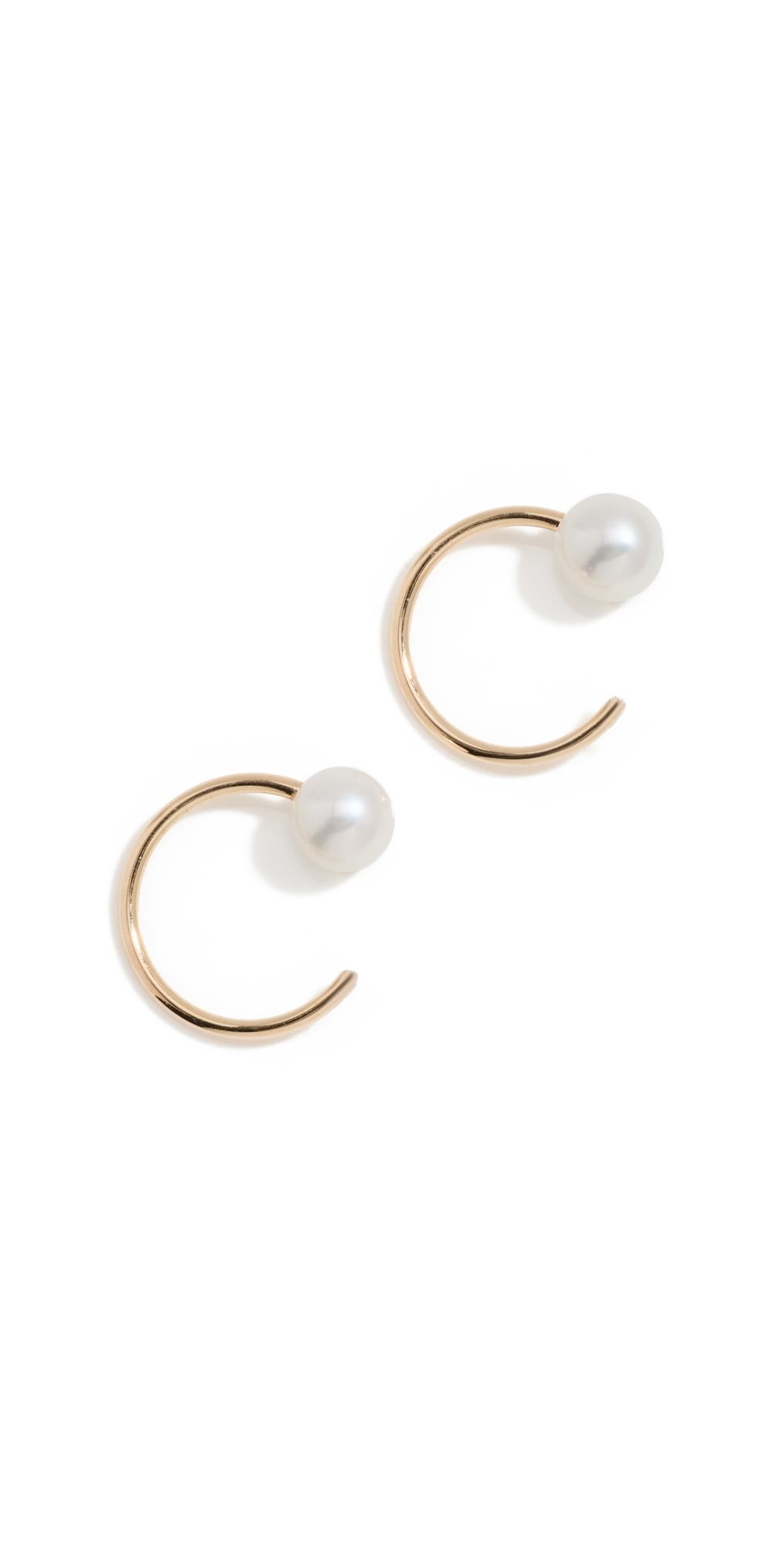 Zoe Chicco 14k Gold Reversible Pearl Huggie Hoop Earrings 14k Yellow Gold One Size