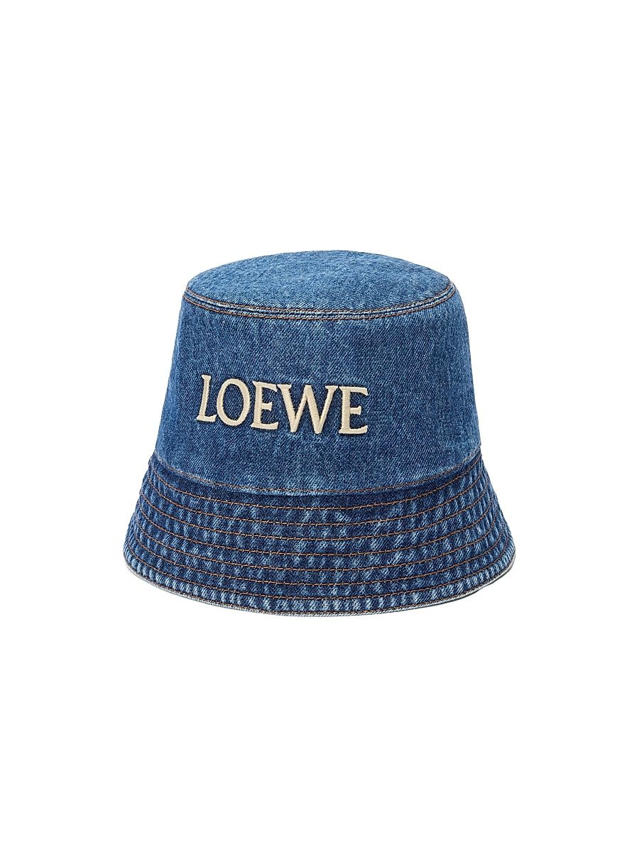 Women's Logo-Embroidered Denim Bucket Hat - Denim Blue