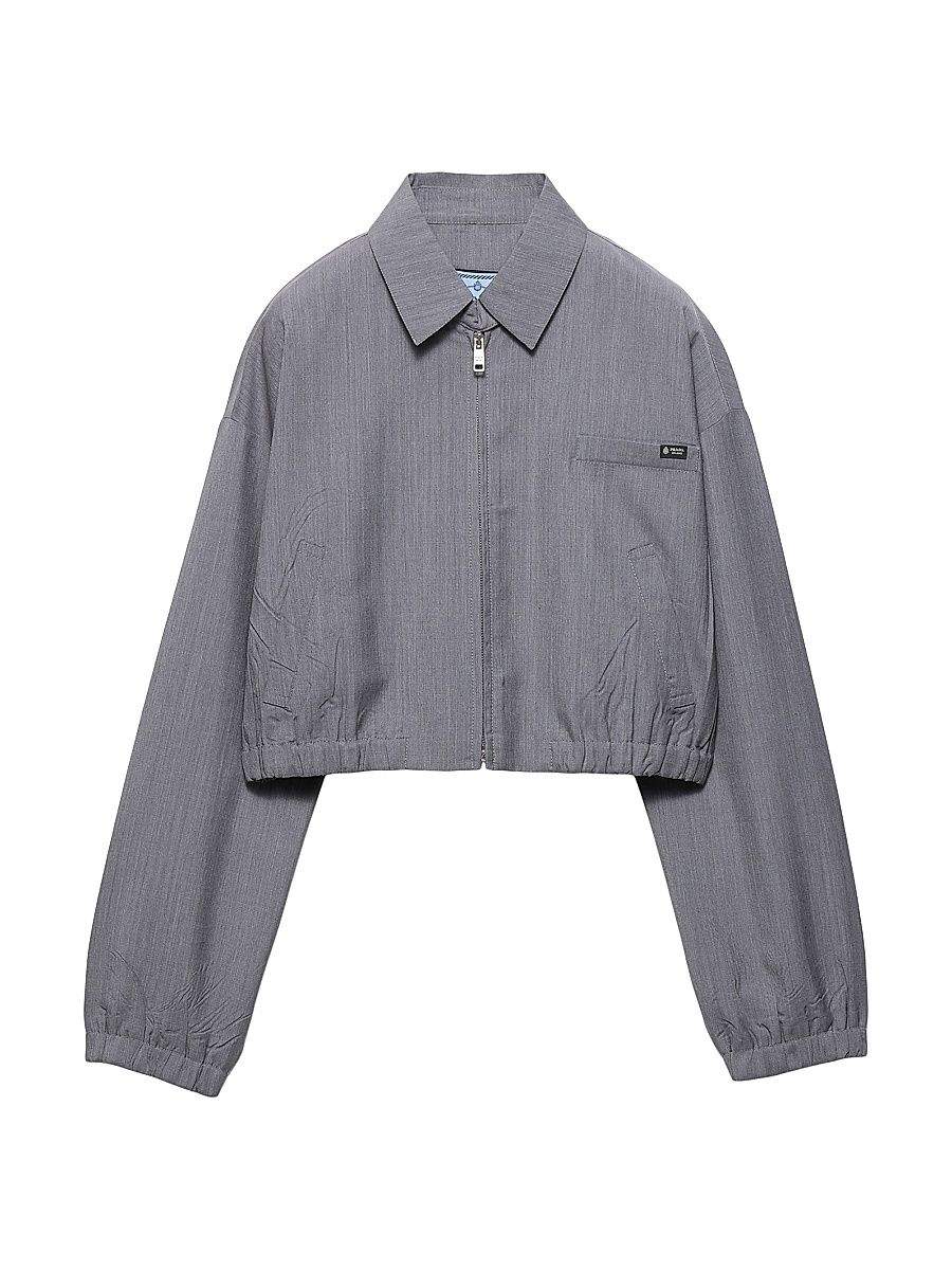 Women's Light Mohair Blouson Jacket - Grey - Size 8