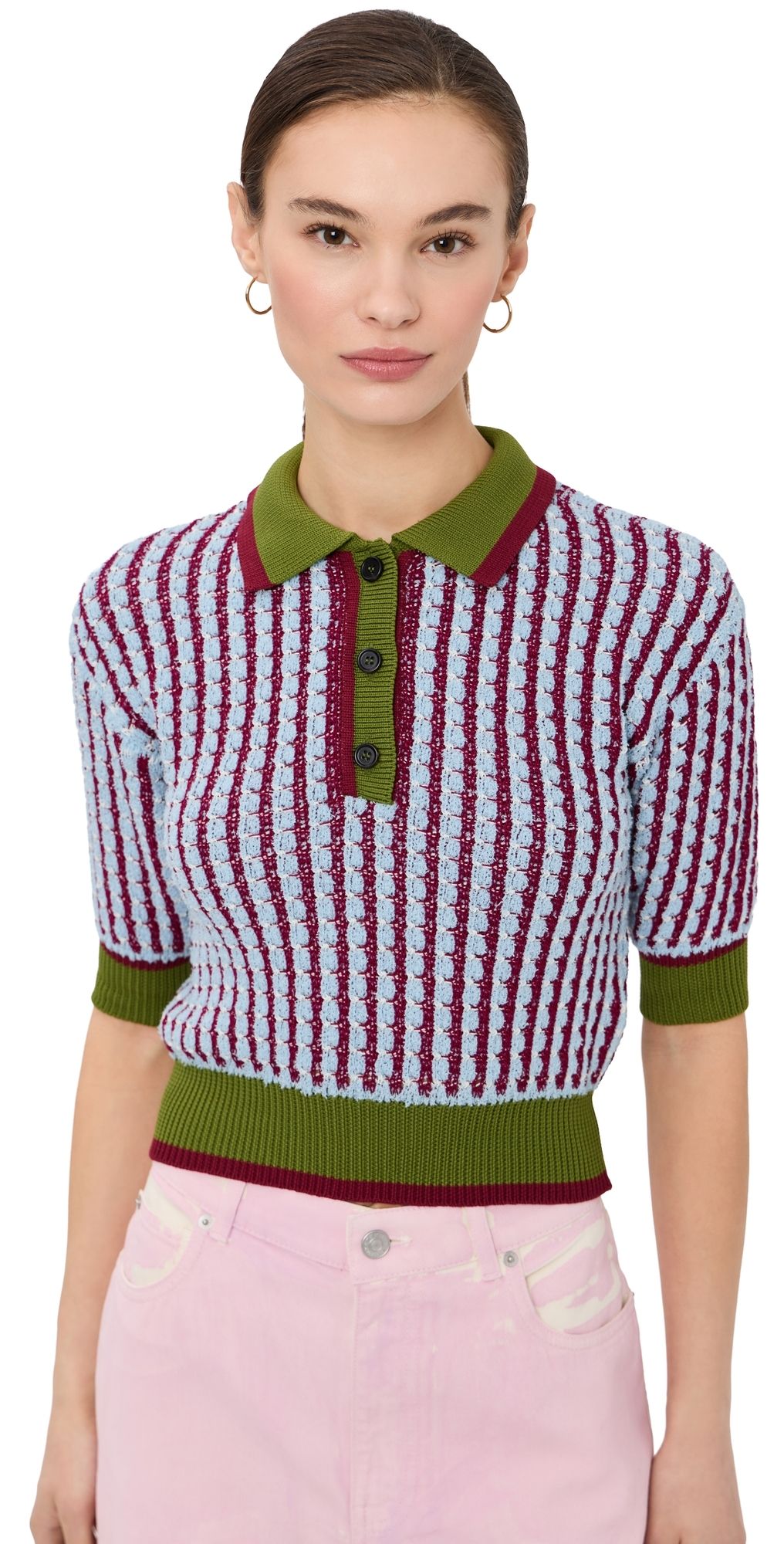 Marni Polo Neck Top Light Blue 42