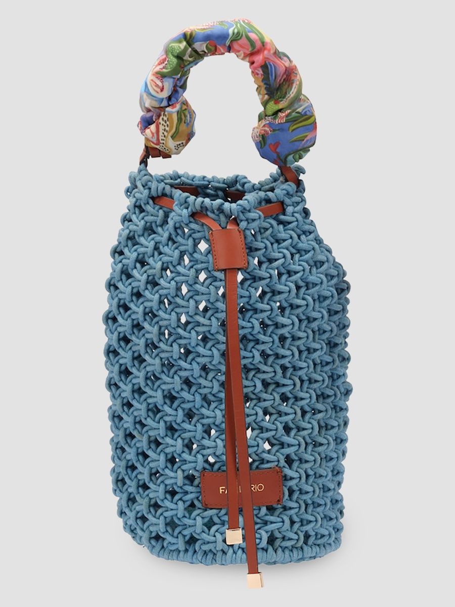 Farm Rio Women's Macrame Shoulder Bag - Ice Blue