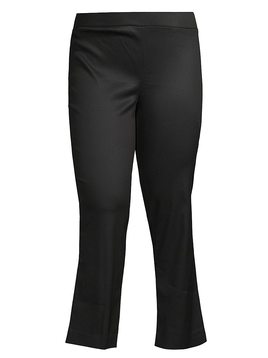 Women's Boot-Cut Cotton-Blend Pants - Black - Size 28