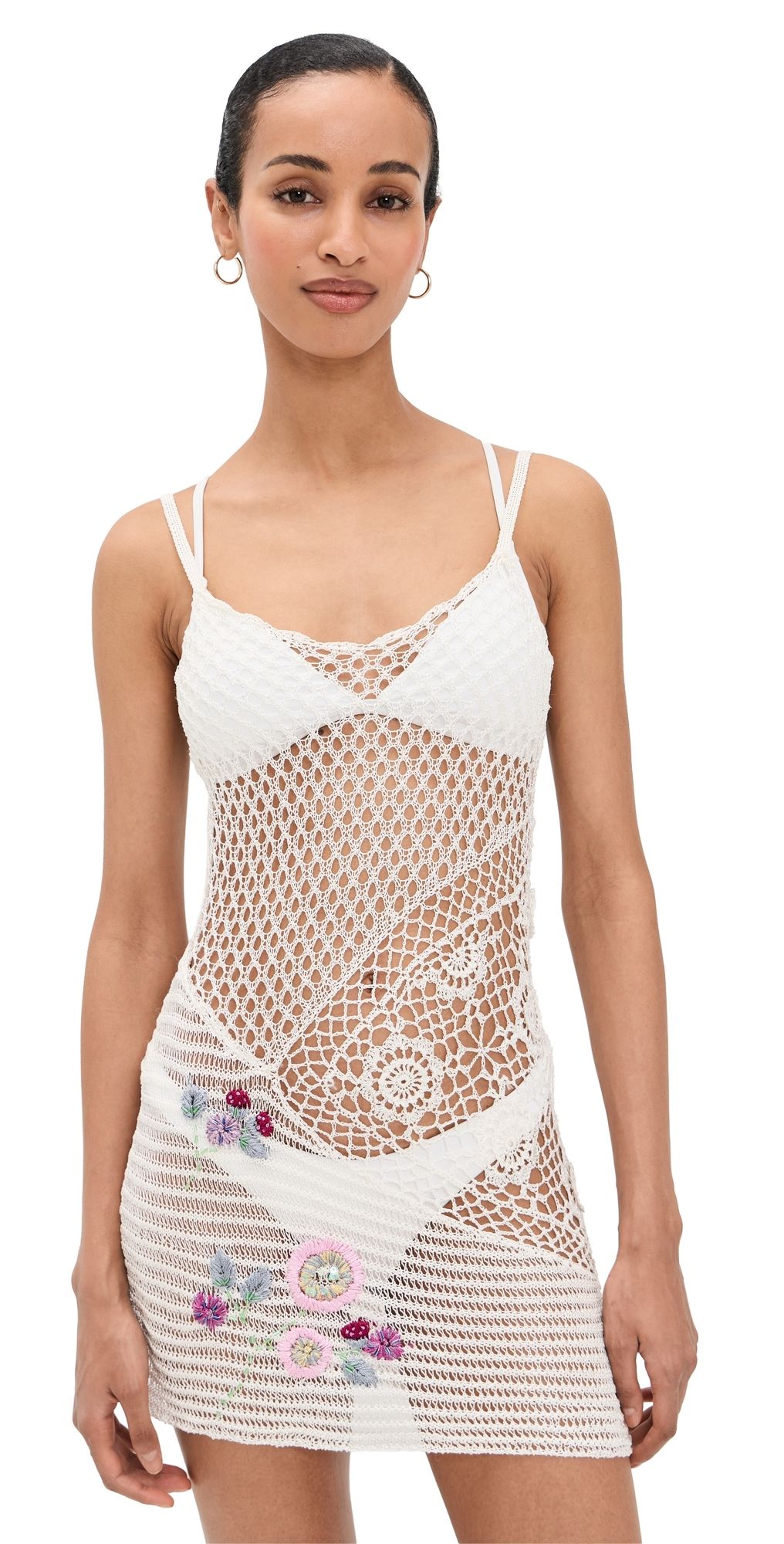 Frankies Bikinis Apollo Crochet Mini Dress Tanlines L