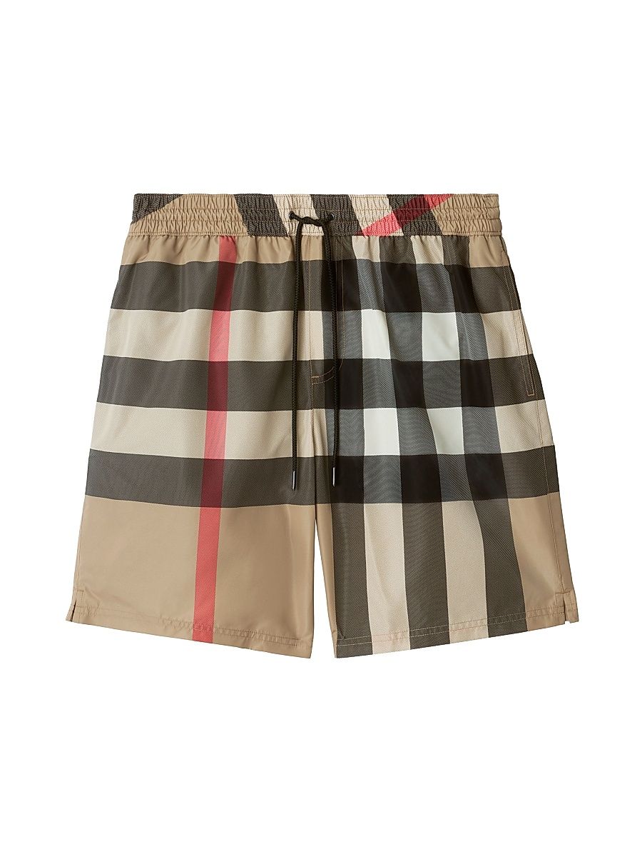 Men's Check Swim Shorts - Archive Beige Ip Check - Size XXL