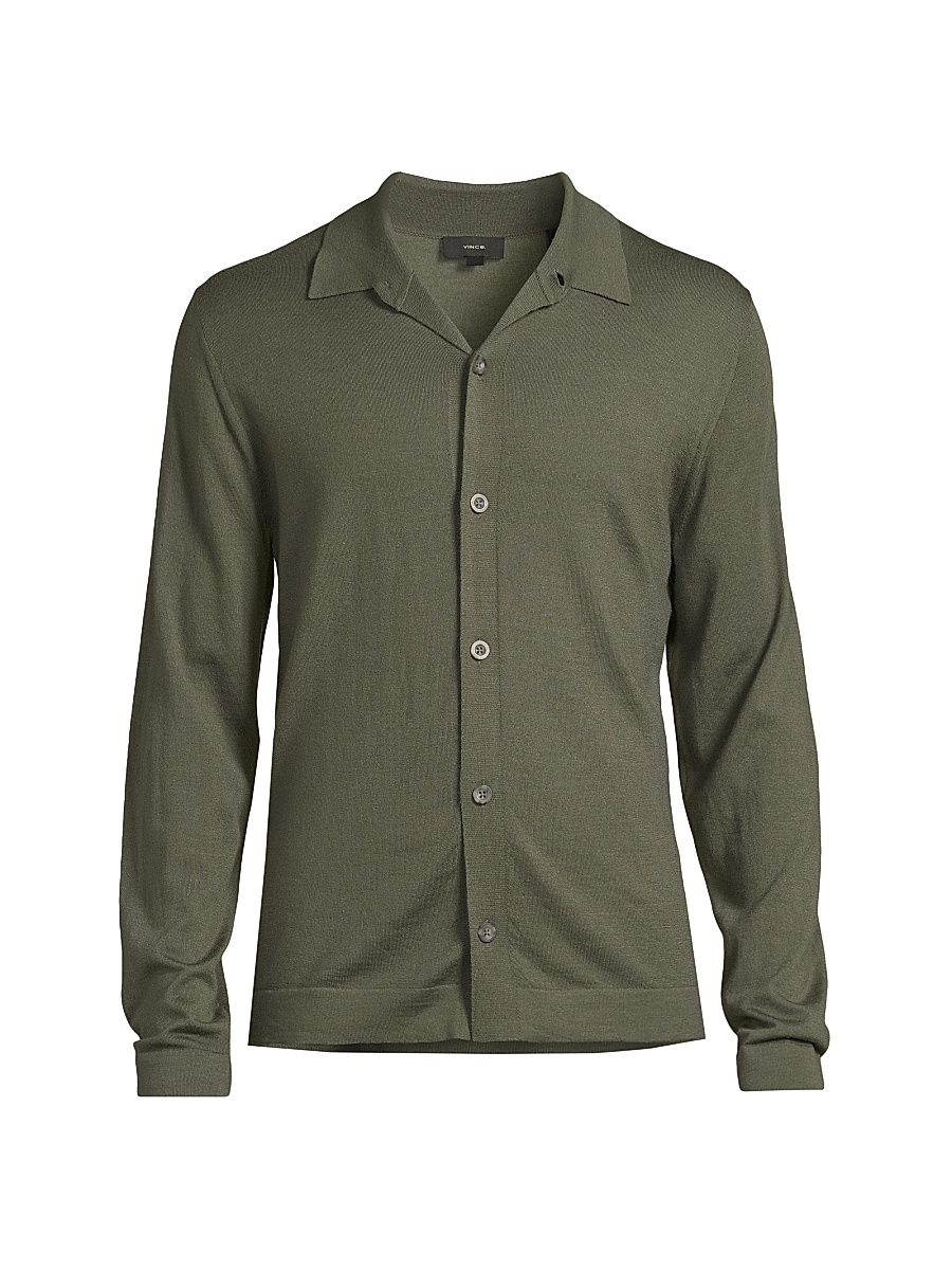 Men's Wool-Blend Polo Sweater - Sycamore - Size XXL