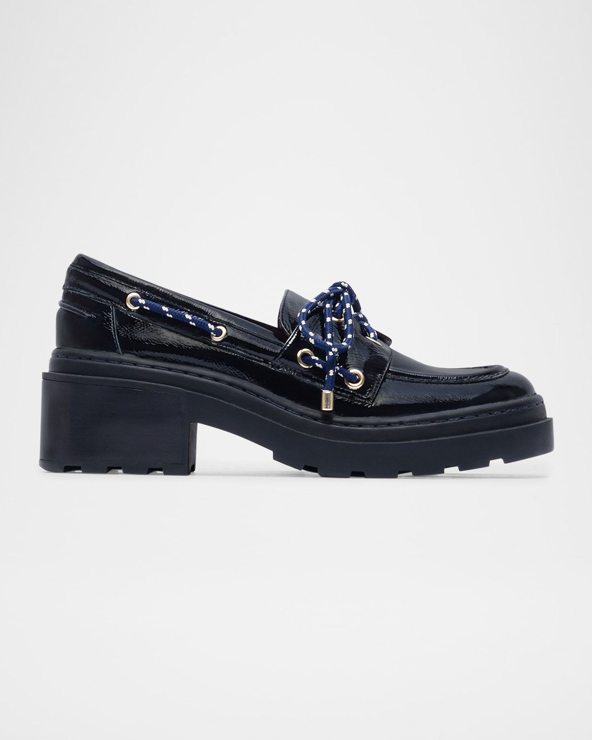 Nico Leather Lug-Sole Boat Loafers