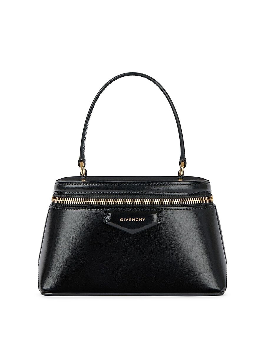 Women's Antigona Vanity Bag in Box Leather with Chain - Black