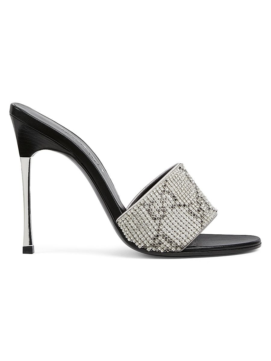 Women's Trinity 110MM Crystal Mesh Sandals - Light Grey - Size 5