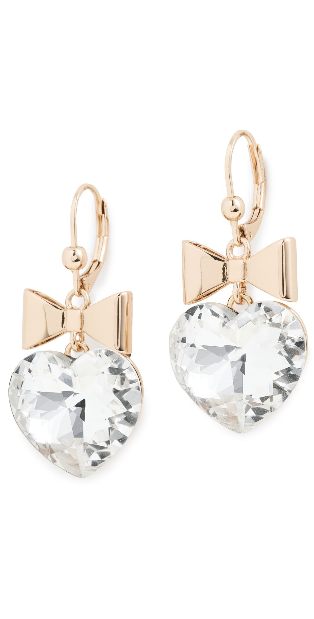 Tory Burch Heart and Bow Earrings Tory Gold / Crystal One Size