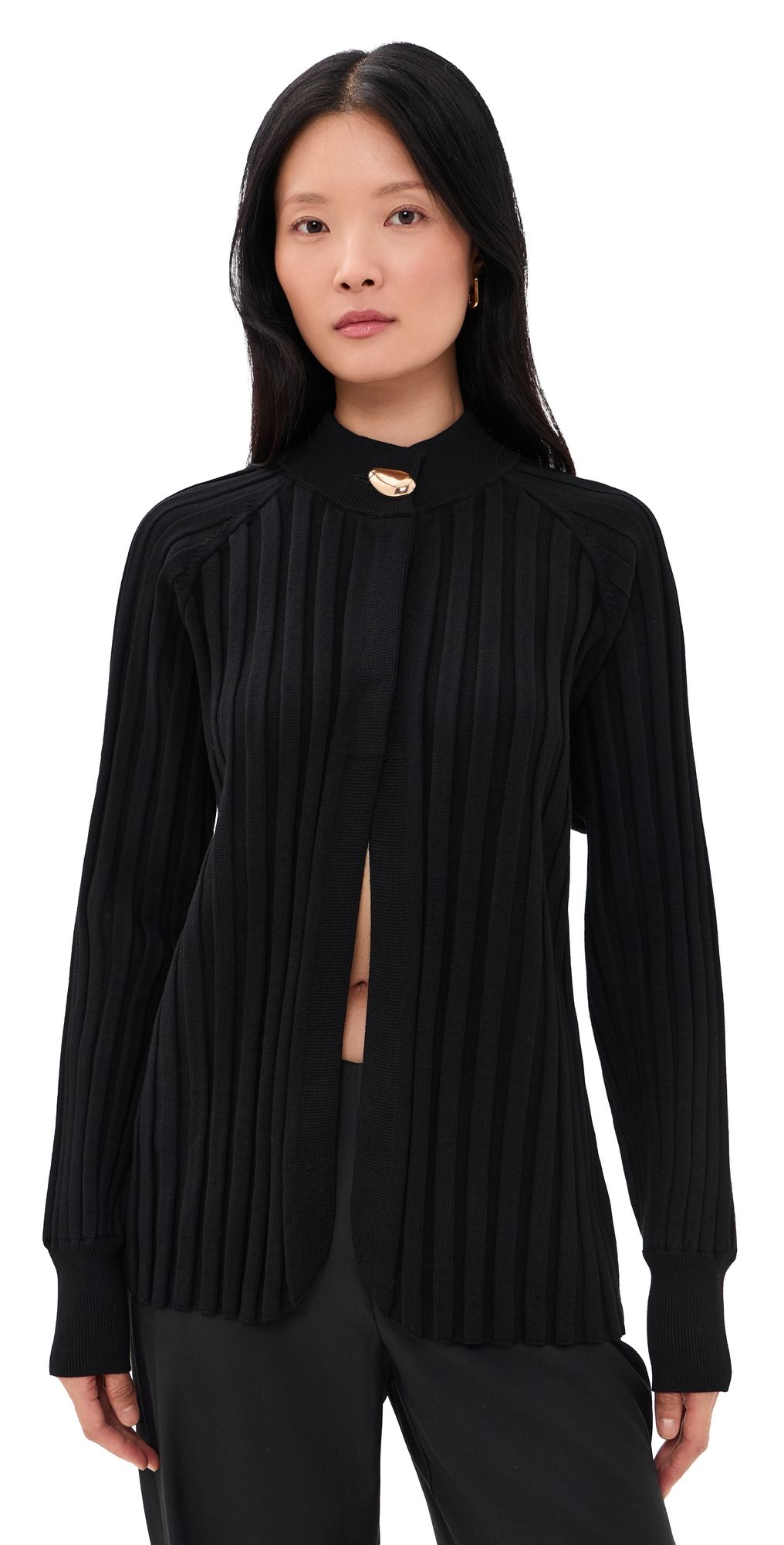 ALIGNE Mabel Wide Rib Knit Cardigan Black XL