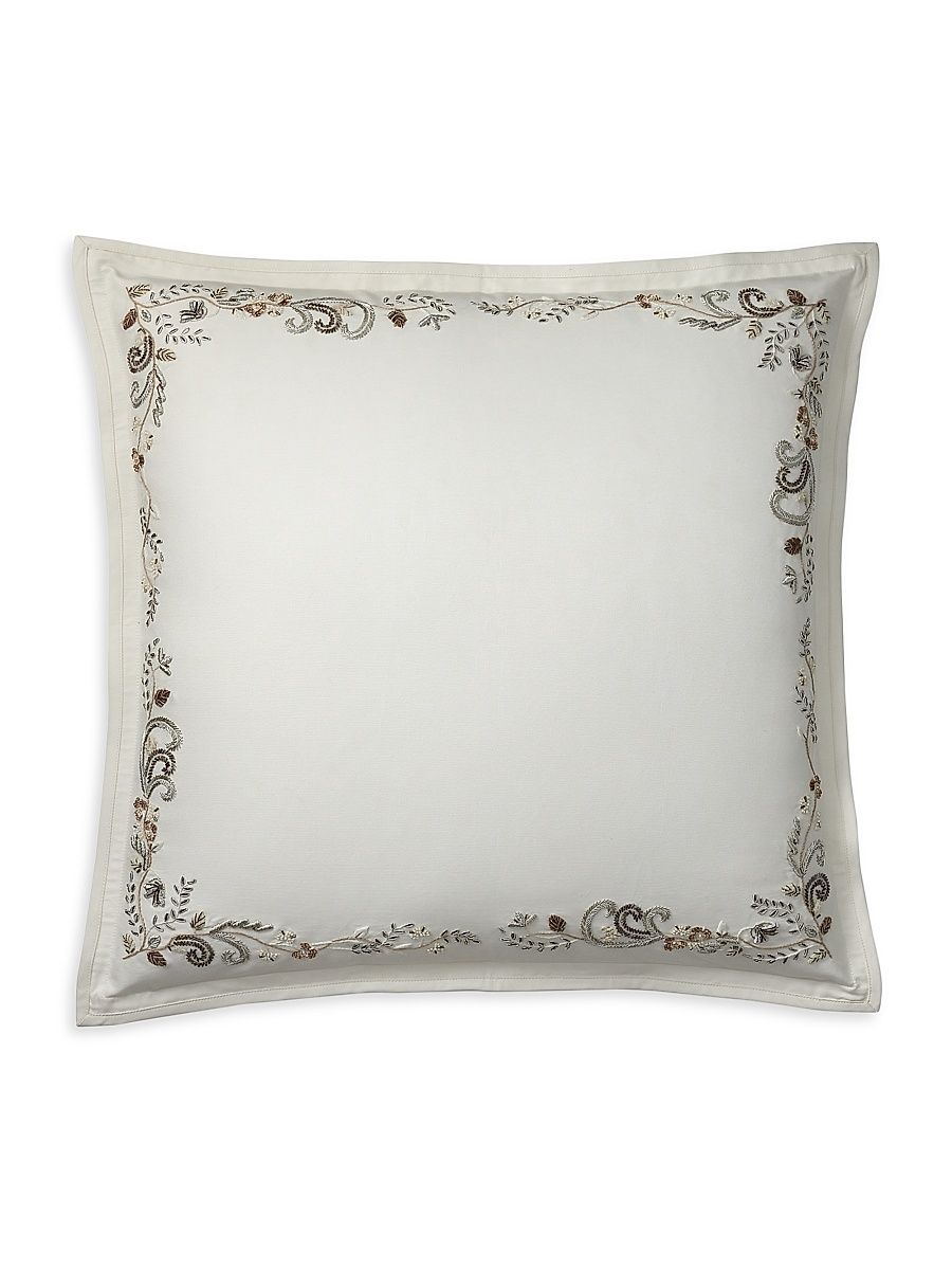 Camila Embroidered Euro Sham - True Cream