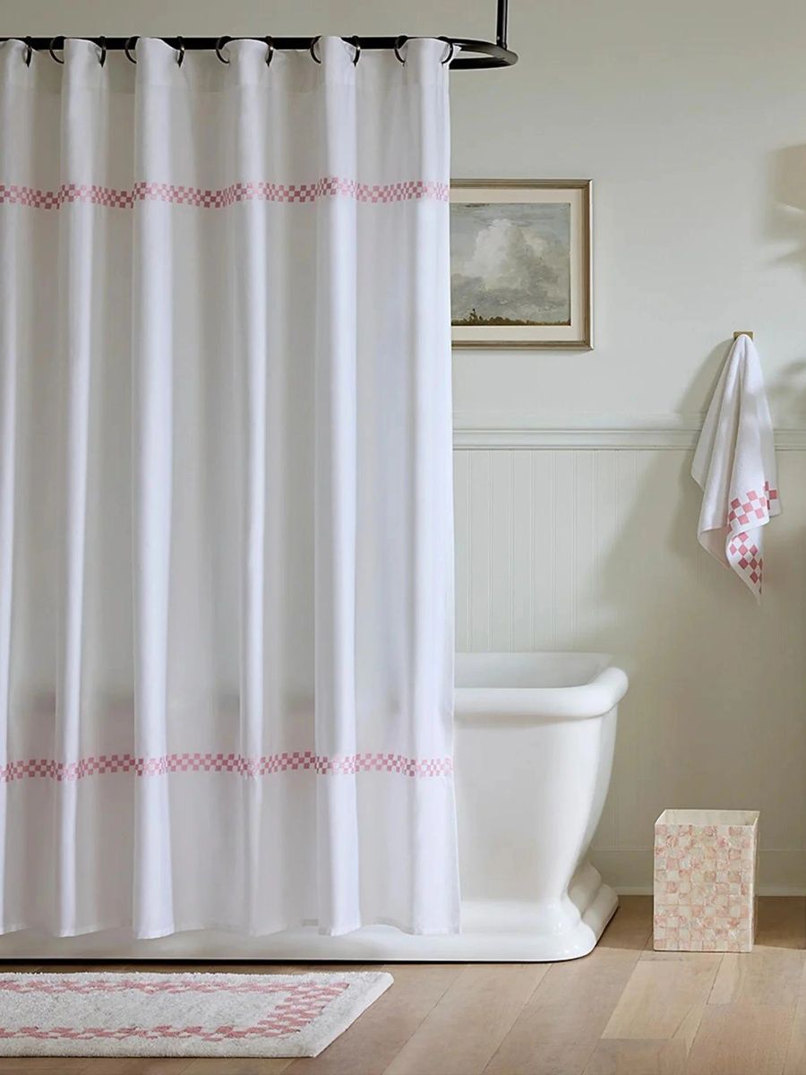 MacKenzie-Childs Signature Rosy Check Shower Curtain