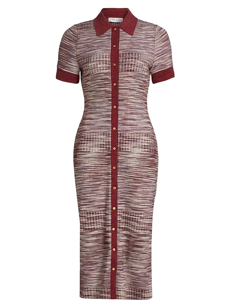 Women's Elijah Stretch-Knit Midi-Dress - Amber Space Dye - Size Large