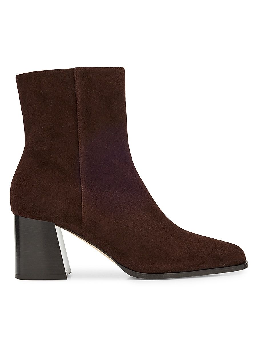 Women's Linne 65MM Suede Ankle Booties - Chocolate - Size 9.5