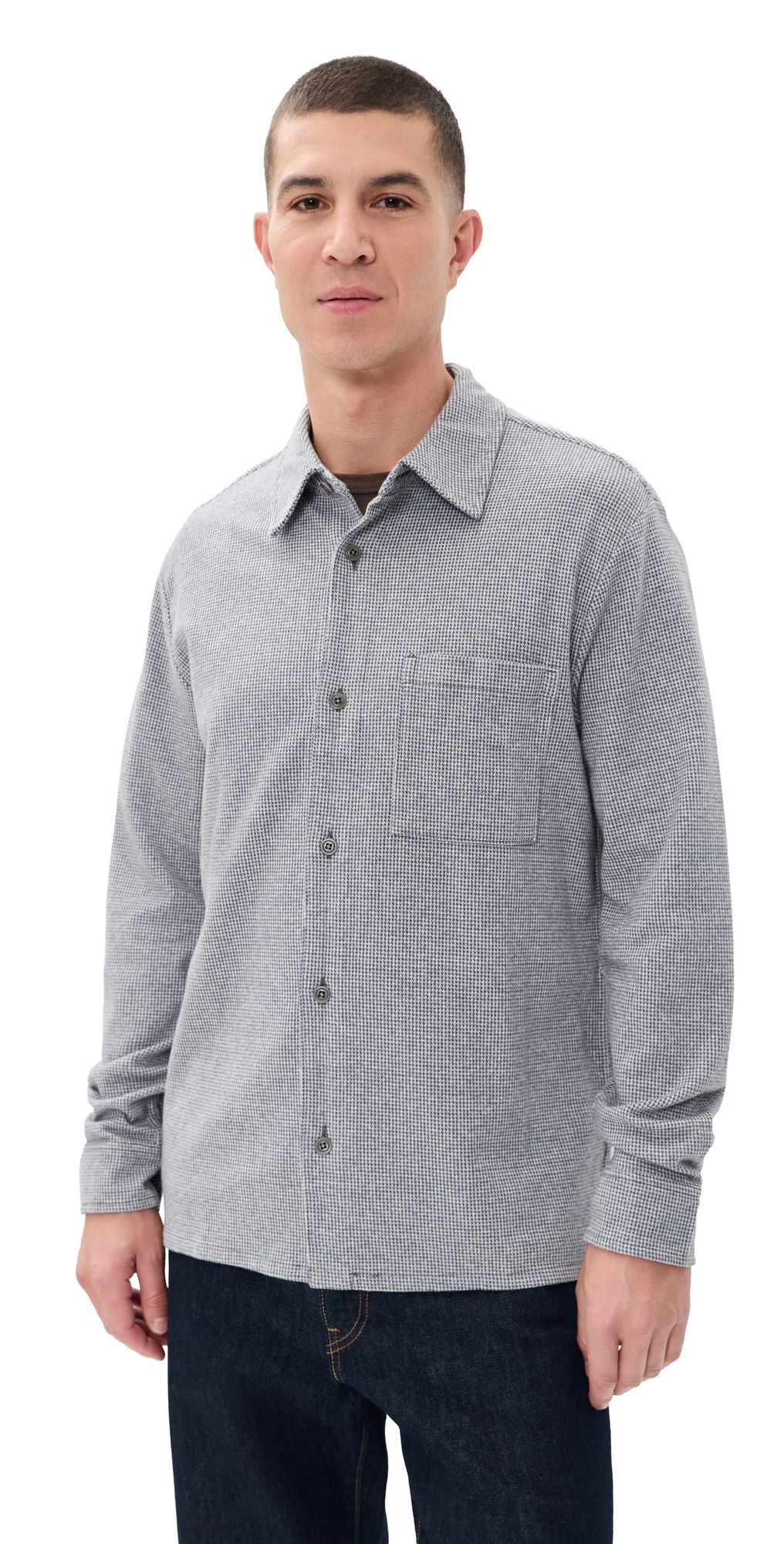 Madewell Devoe Knit Shirt Mini Check Industrial Blue XXL