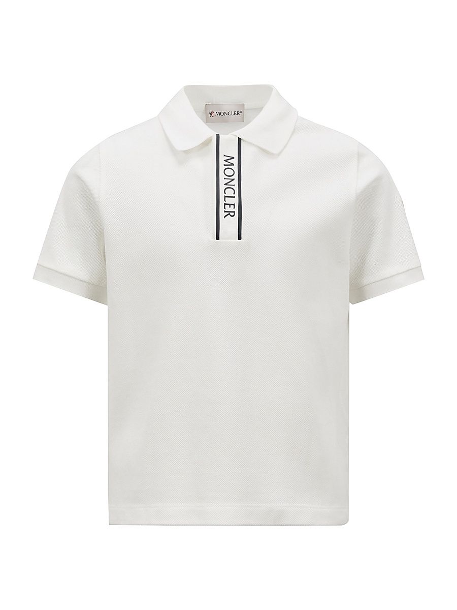 Little Boy's & Boy's Polo Shirt in Cotton Piquet - White - Size 14