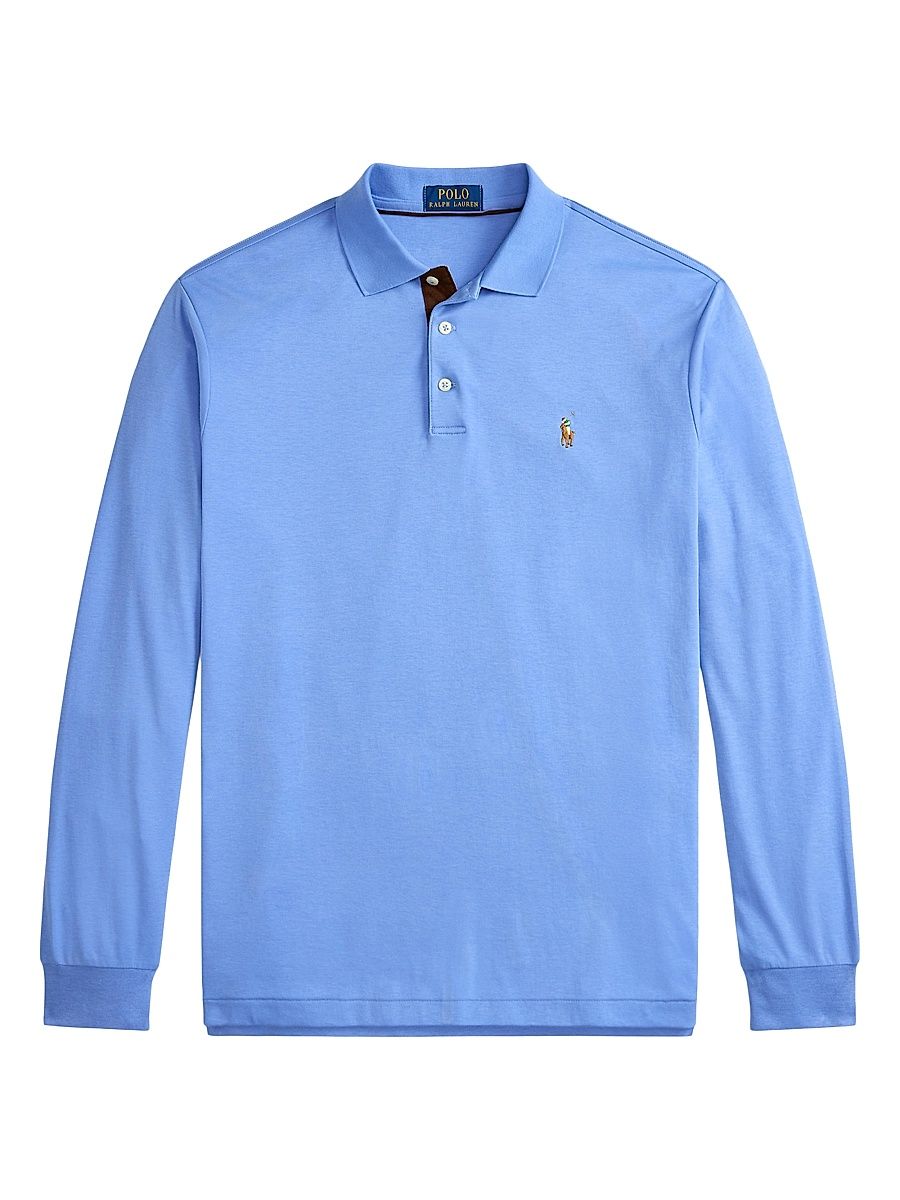 Men's Long Sleeve Polo Shirt - Fall Blue - Size XS