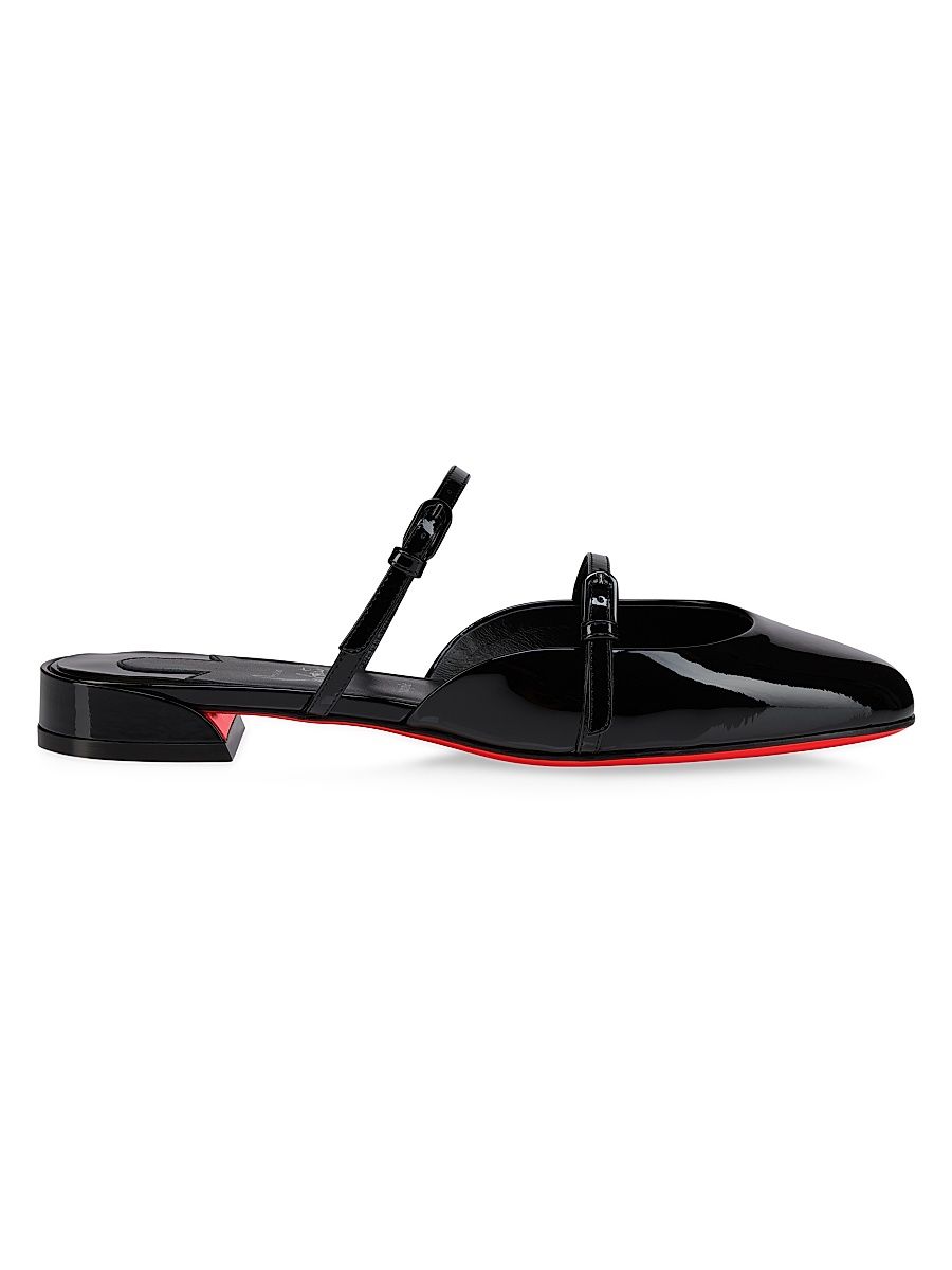 Christian Louboutin Women's Jane Nina Patent Leather Mules - Black - Size 5