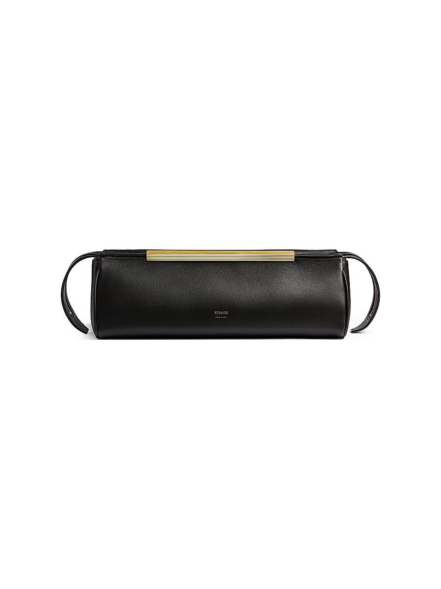 Women's Donna Leather Evening Clutch - Black