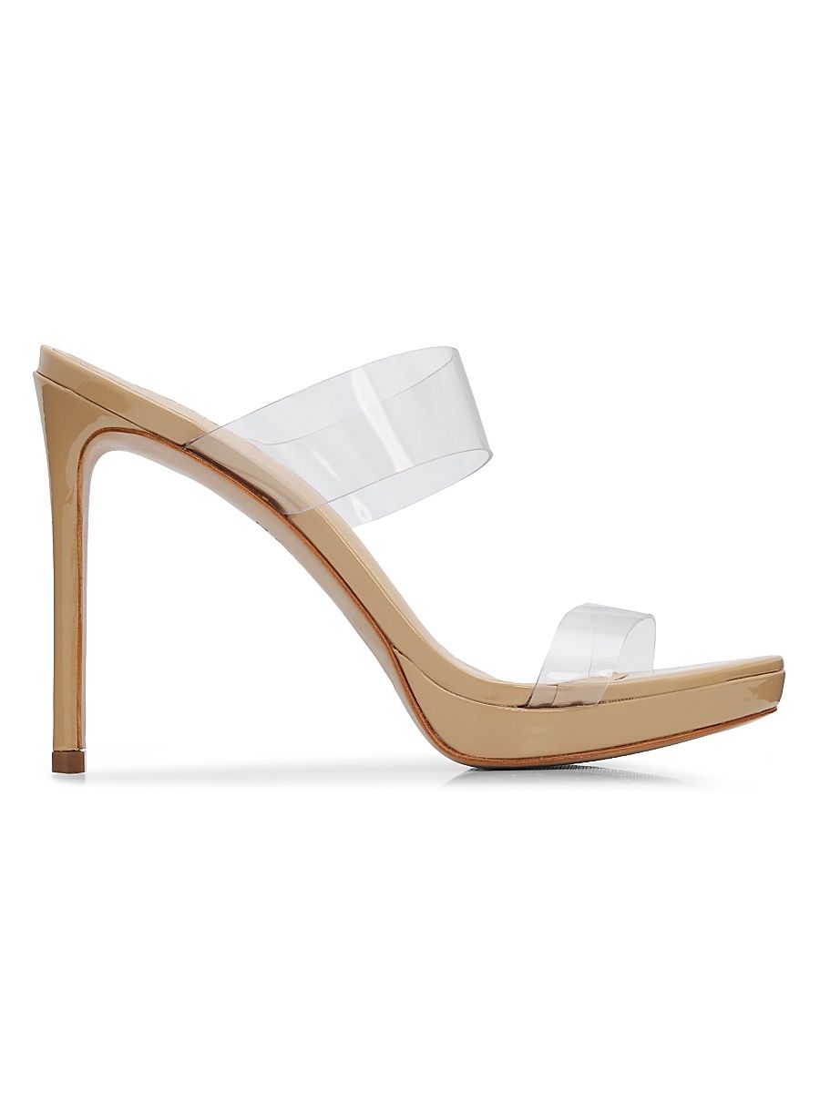 Women's Ariella 100MM Platform Sandals - Transparent Light Beige - Size 6.5