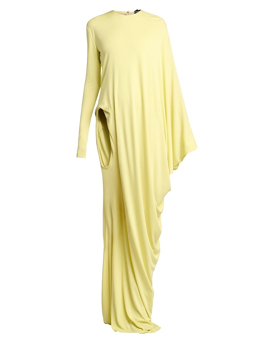Women's Crêpe-Jersey Maxi-Dress - Cream - Size 8