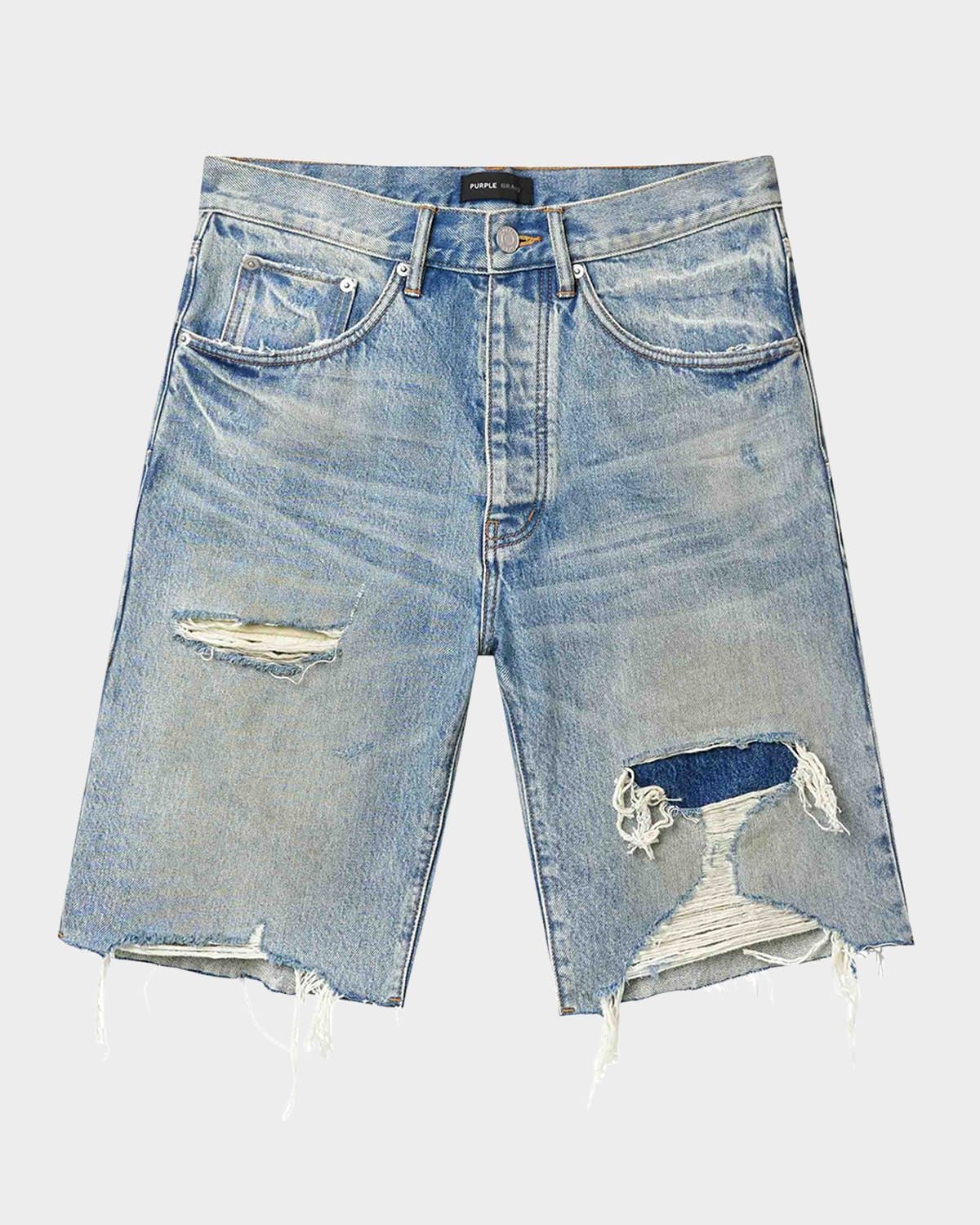 Men & apos;s Faros Distressed Cotton Denim Shorts
