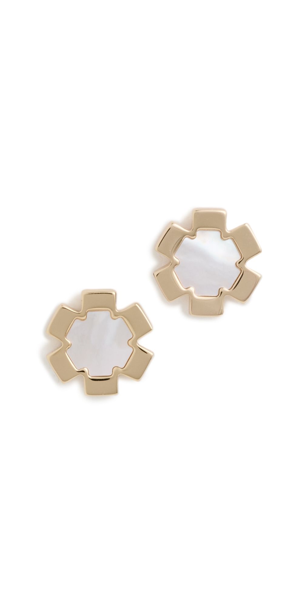 Tory Burch Forget Me Not Mother of Pearl Stud Earrings Tory Gold/Mother of Pearl One Size