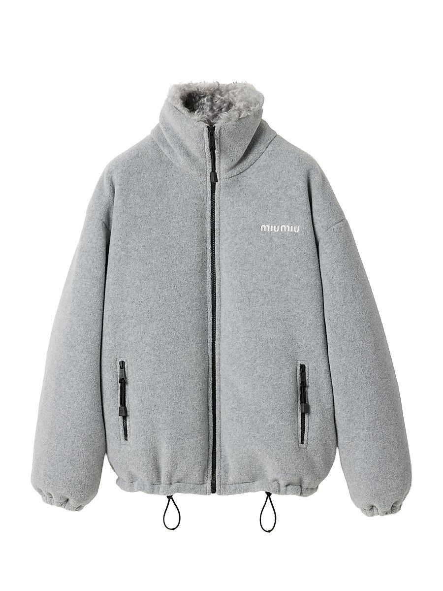 Women's Fleece Down Jacket - Grey - Size 2