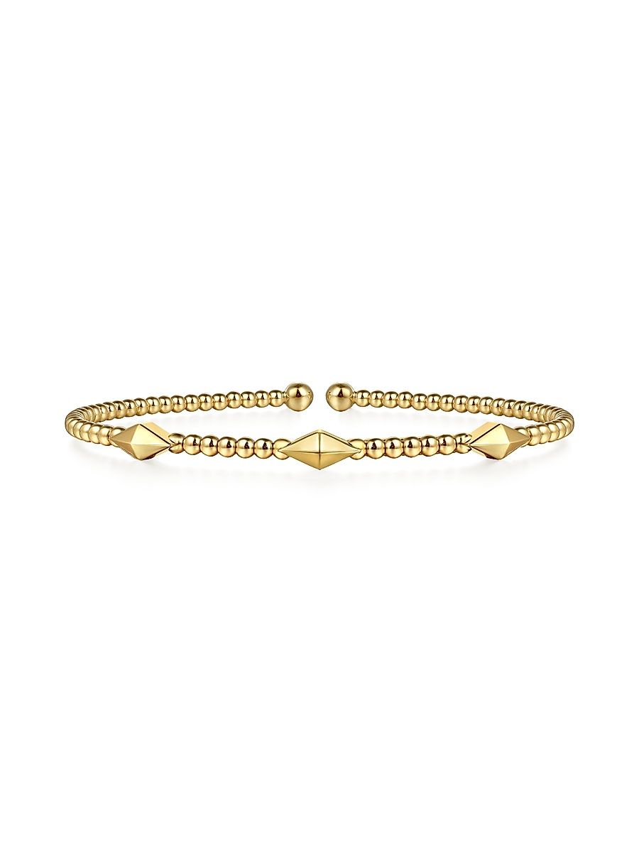 Women's Bujukan 14K Yellow Gold Pyramid Stations Cuff Bracelet - Yellow Gold