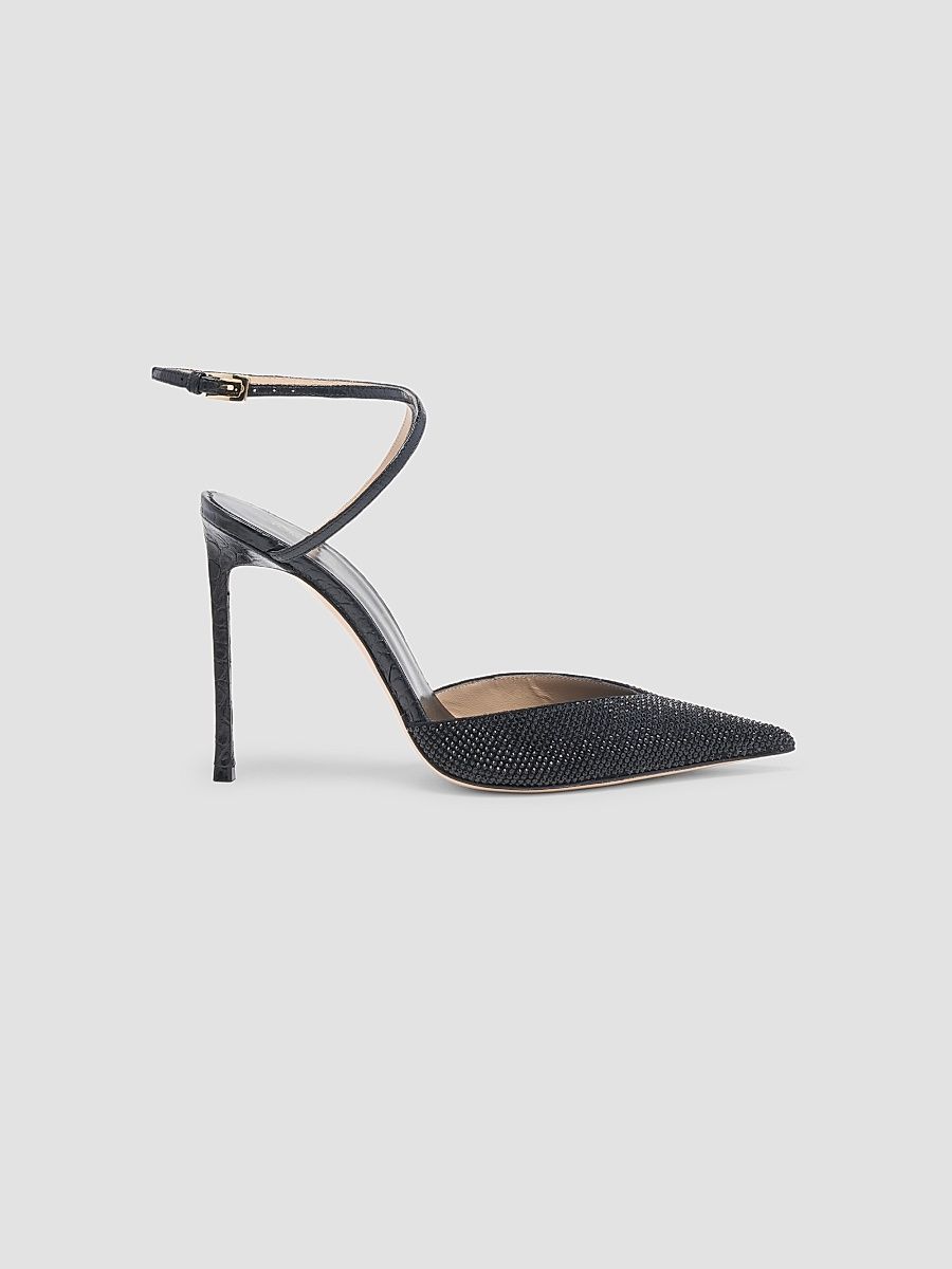 Women's Selen 105MM Embellished Leather Pumps - Black - Size 12