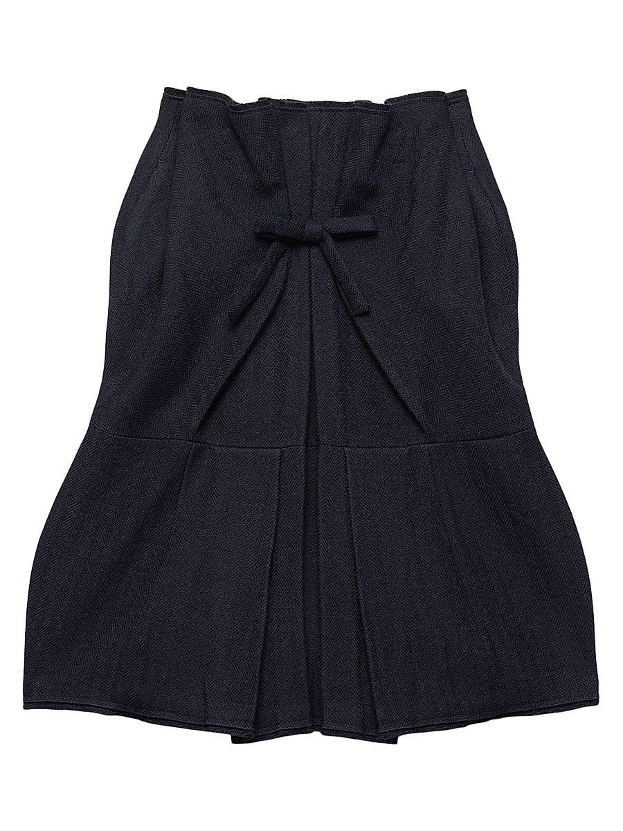 Women's Chevron Wool Midi Skirt - Blue - Size 4