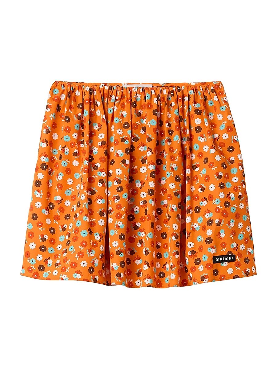 Women's Poplin Skirt - Orange - Size 4