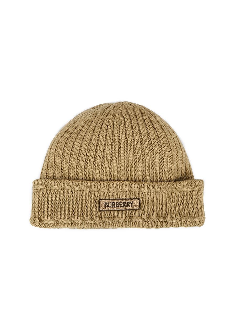 Men's Rib-Knit Wool Beanie - Sand