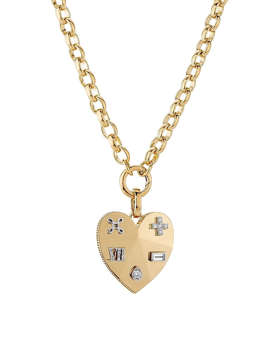Women's Ever Growing Facets Of Love 18K Yellow Gold & 0.25 TCW Diamond Heart Pendant Necklace - Yellow Gold