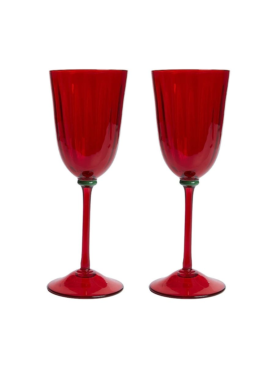 Wine Rainbow Glasses Set of 2 - Red