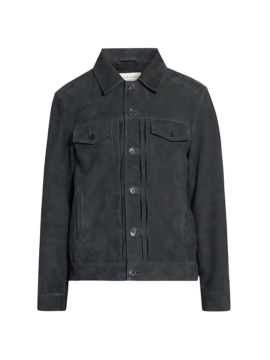 Men Liam Suede Jacket - Faded Black - Size Large