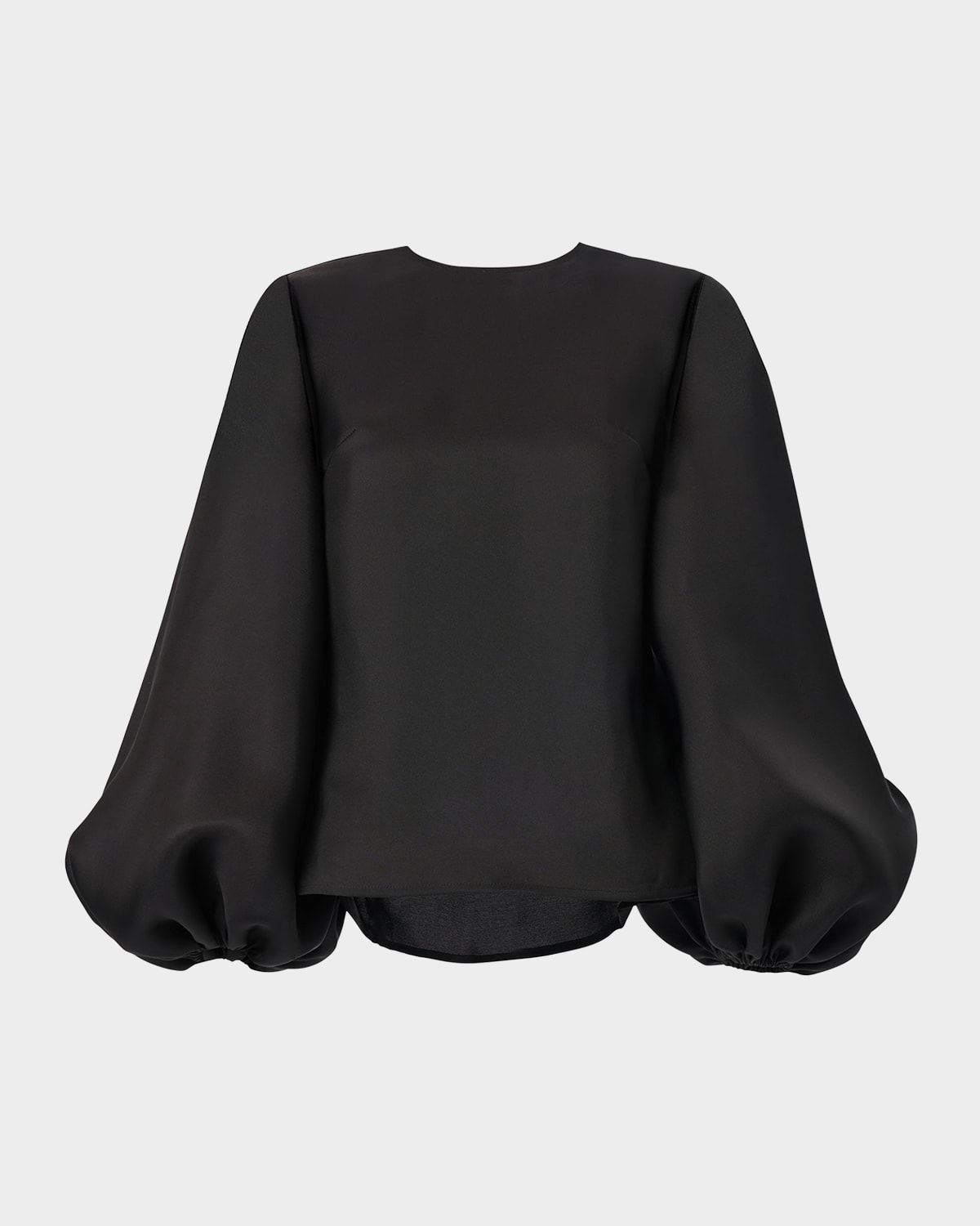 Puff-Sleeve Silk Gazar Shirt