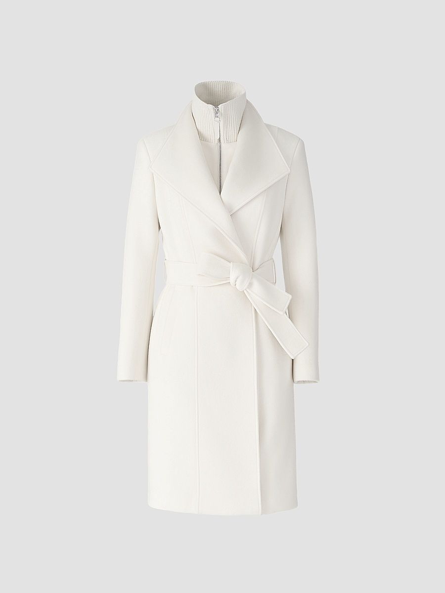 Mackage Women's Norita 2-In-1 Double Face Wool Coat - Cream - Size XL