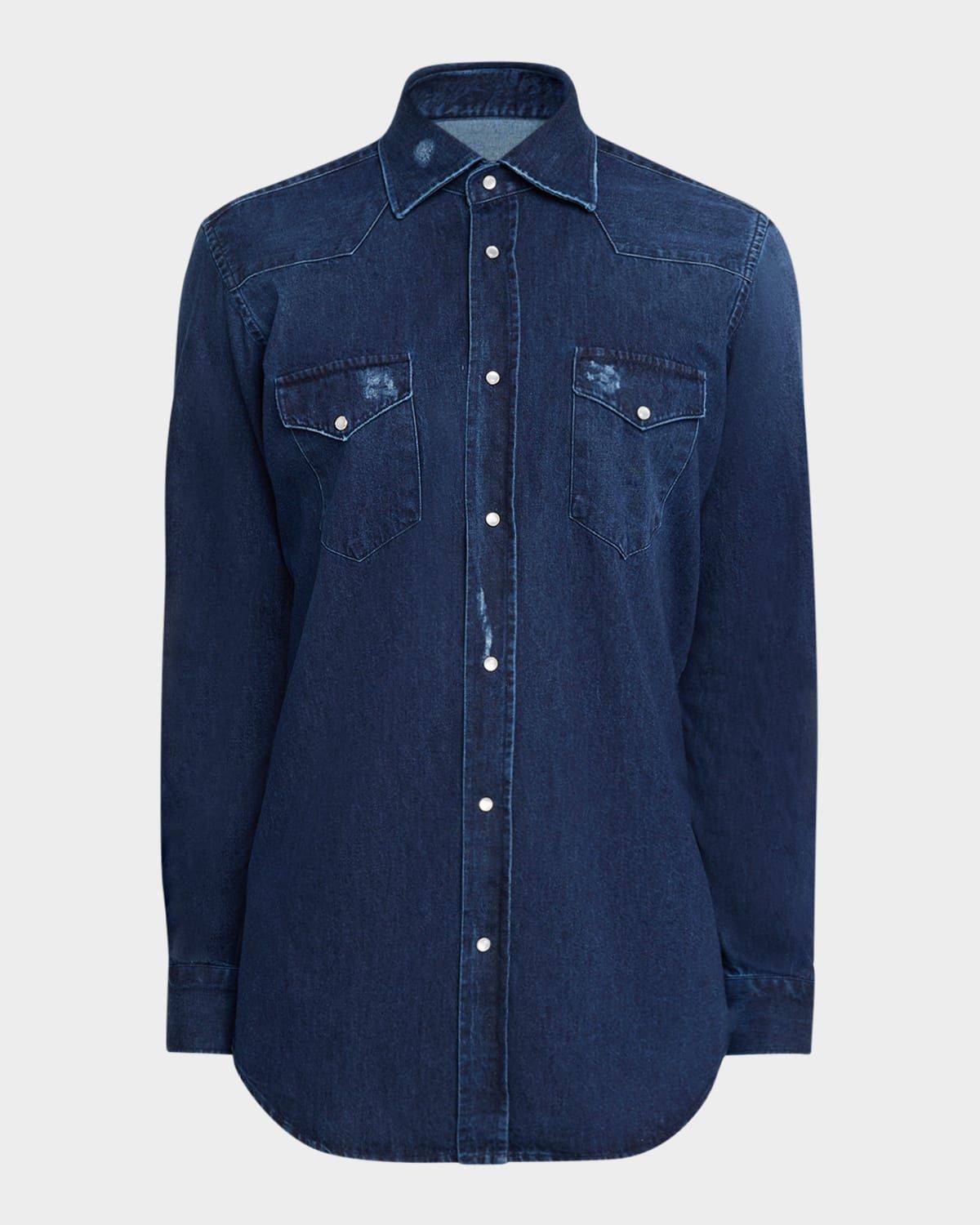 Men & apos;s Texas Western Snap-Front Denim Shirt