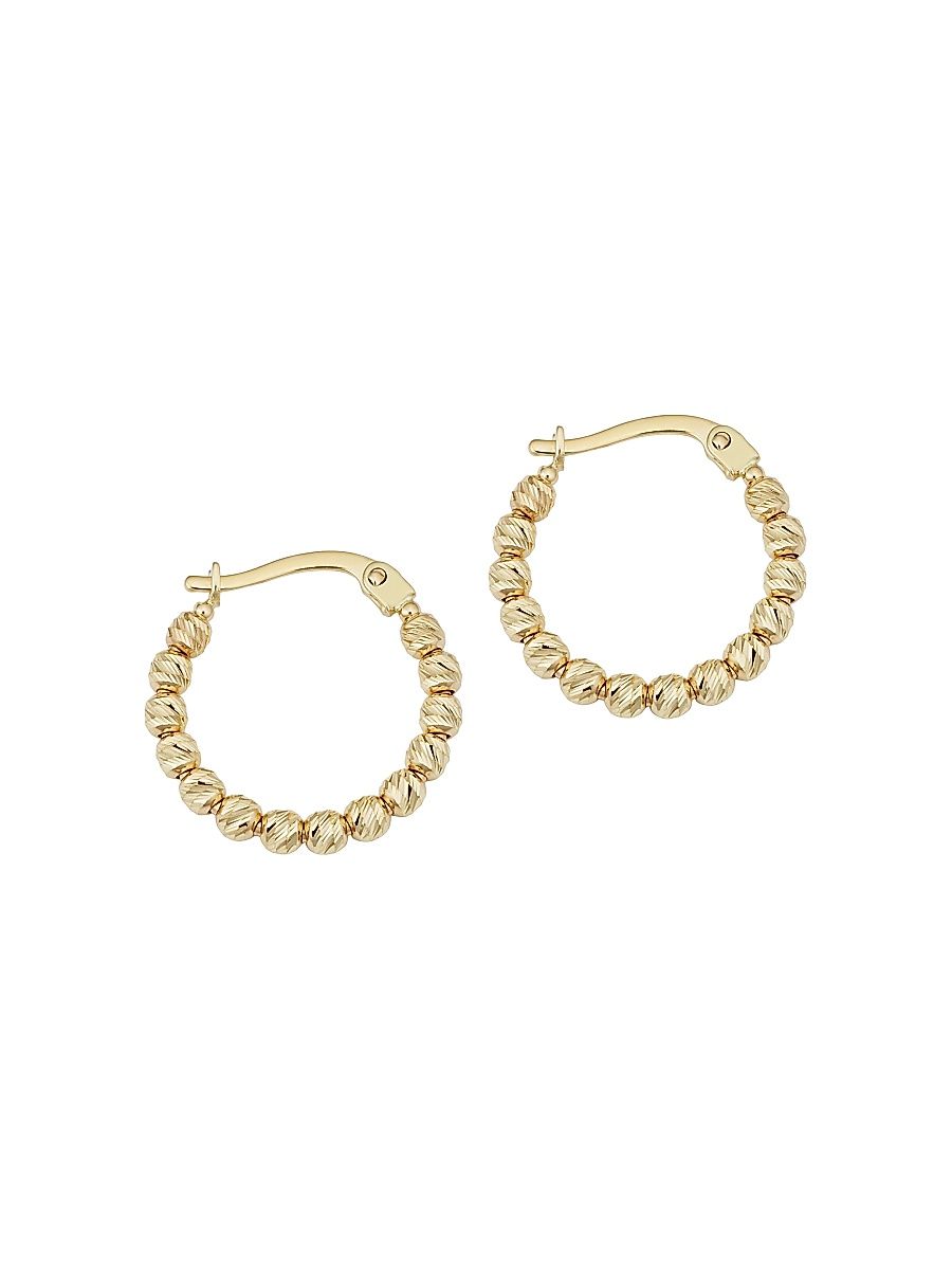 Women's 14K Yellow Gold Brilliant Ball Hoops - Yellow Gold