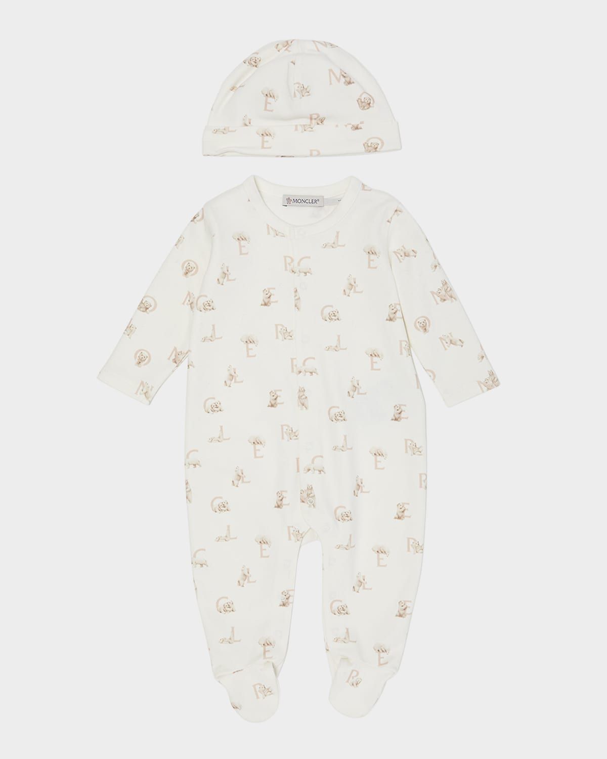 Kid & apos;s Scattered Logo-Print Footie Gift Set, Size 0M-3M-3