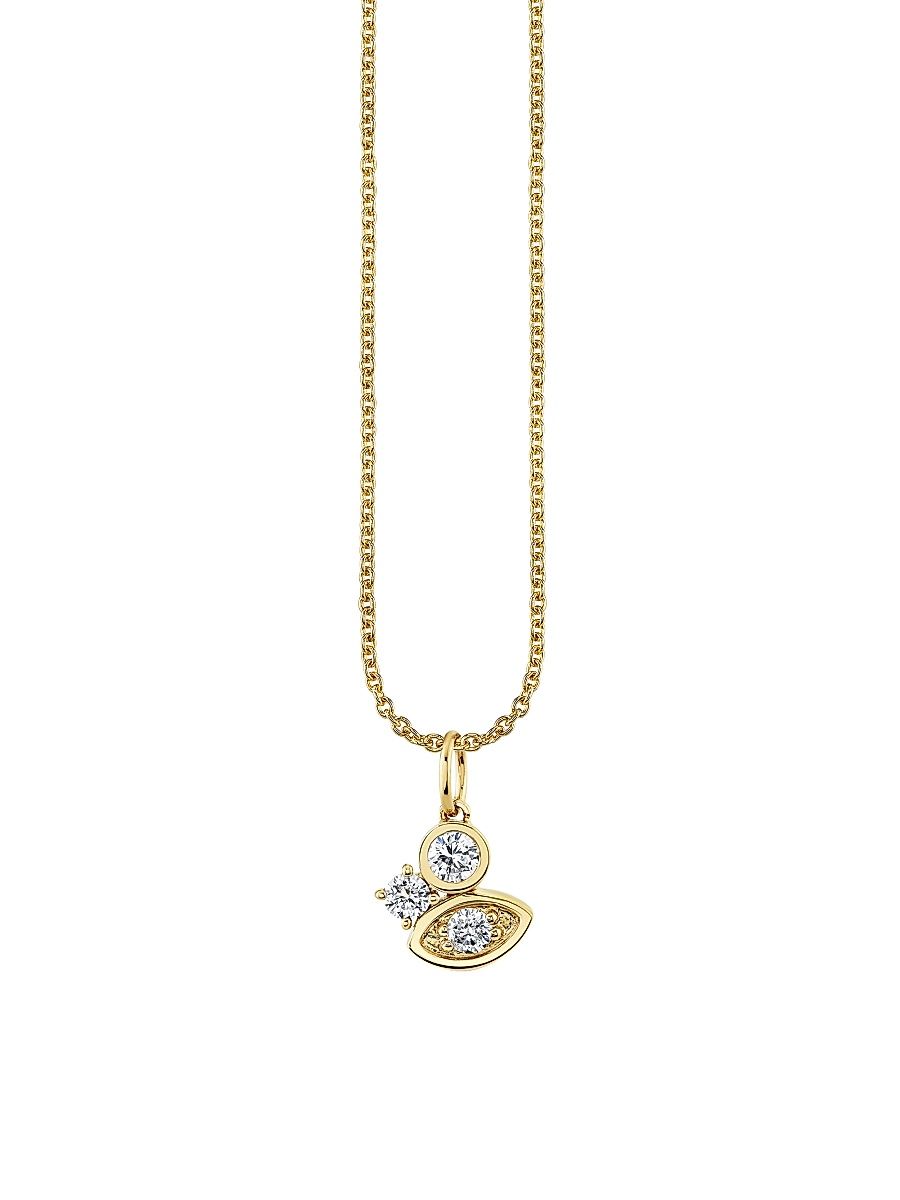 Women's Light Tiffany 14K Yellow Gold & 0.14 TCW Diamonds Pendant Necklace - Yellow Gold