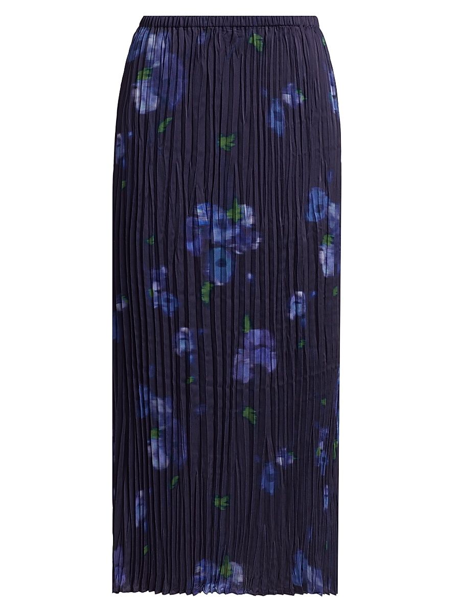 Women's Poppy Blur Crushed Column Midi-Skirt - Midnight - Size XL