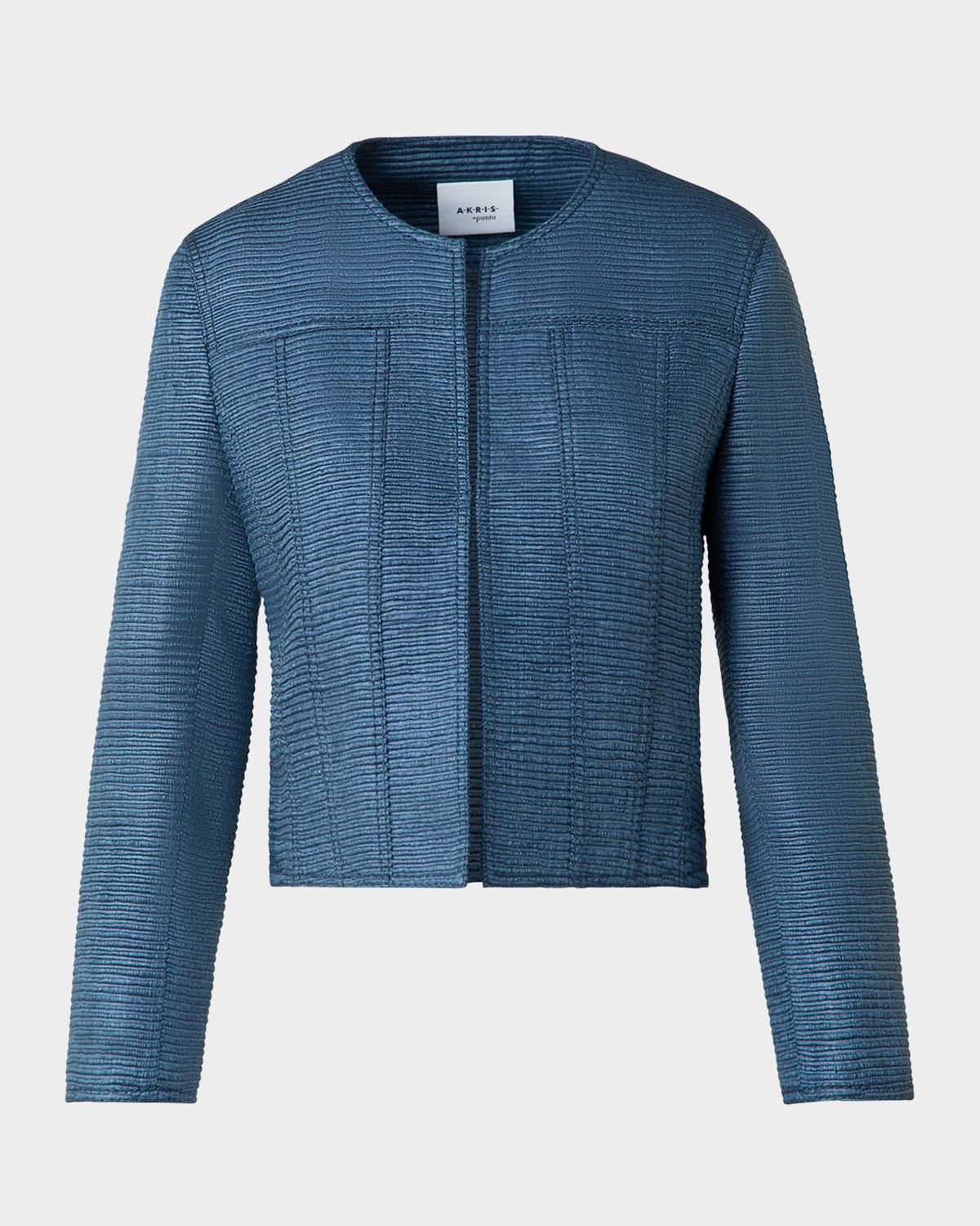 Indian Silk Ottoman Knit Crop Jacket