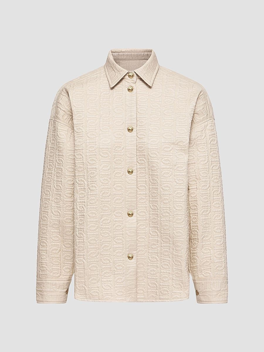 Women's Down-Filled Shacket - Light Beige - Size Large